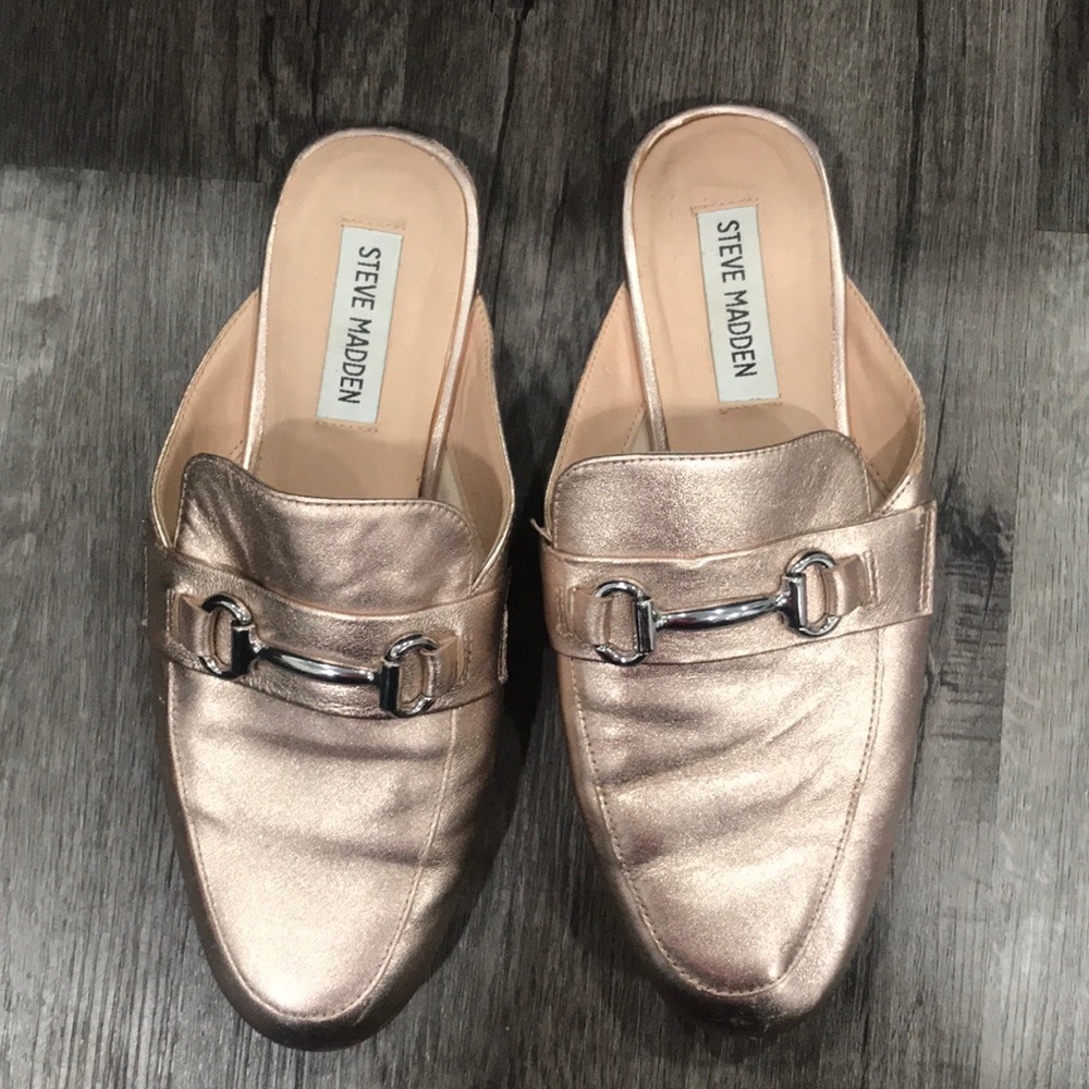 Steve Madden Rose Gold Loafer Slides